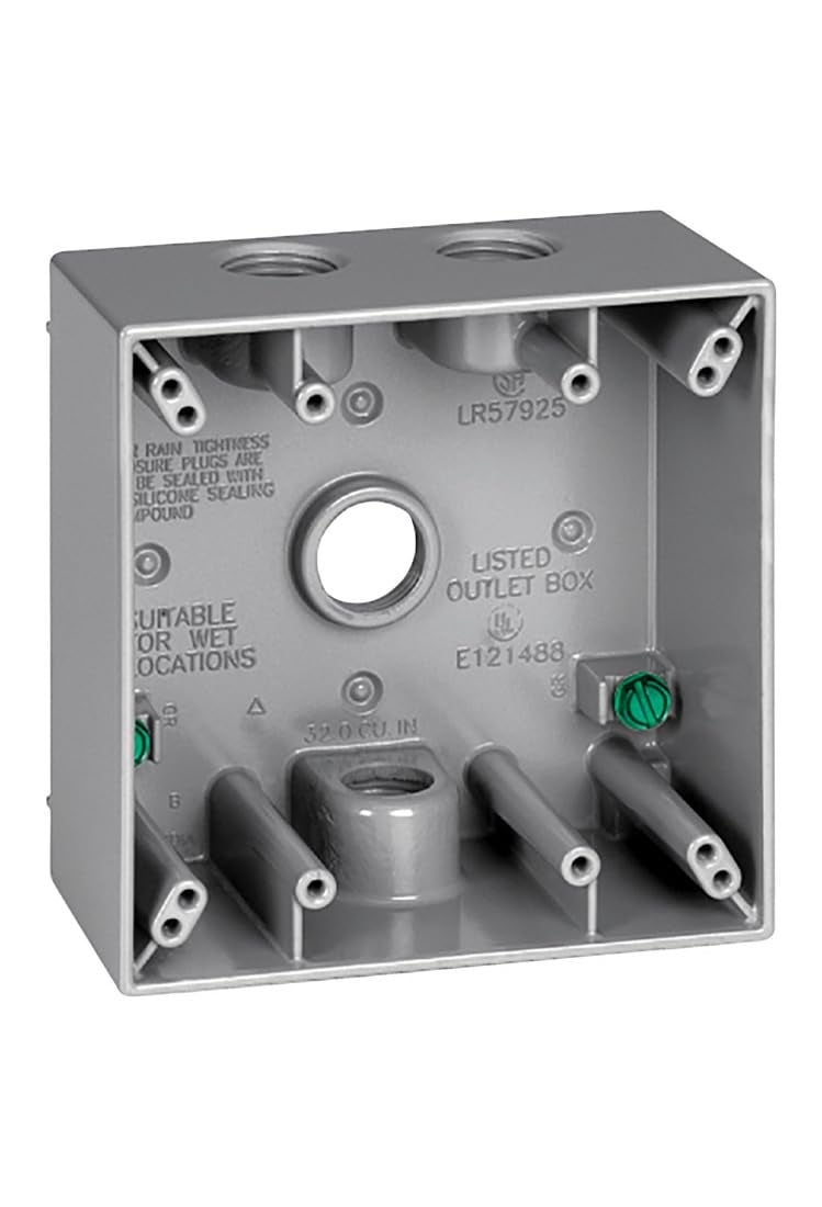 Sigma Electric, Gray Sigma Engineered Solutions, 14351 1/2-Inch 4 Hole 2-Gang Box, No Size - Image 2